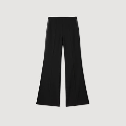 Sandro Satin stripe suit trousers Black
