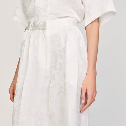 Sandro Jacquard flowers trousers White