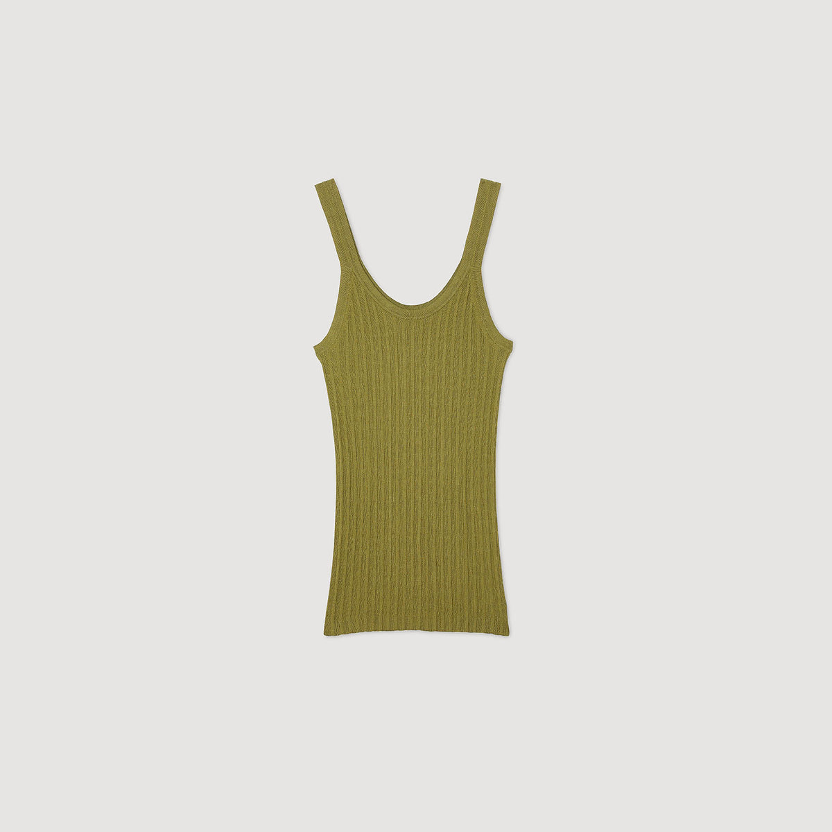 Sandro Ribbed vest top Olive Green