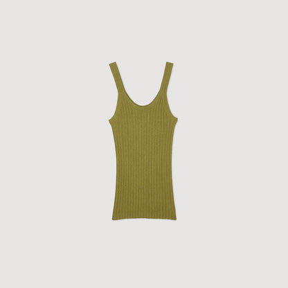 Sandro Ribbed vest top Olive Green