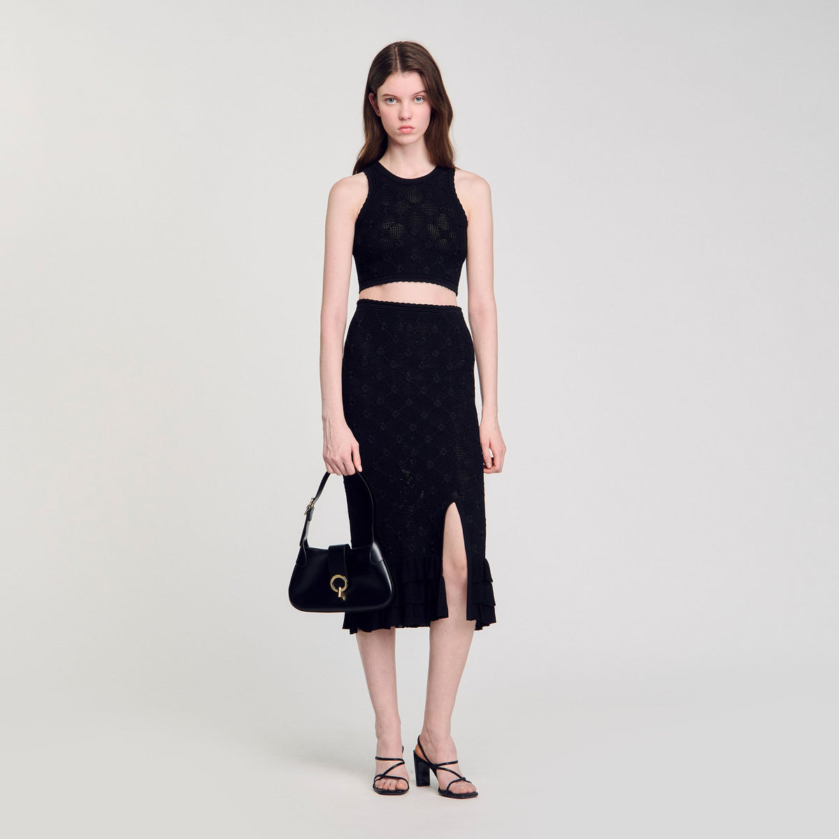 Sandro Decorative knit top Black
