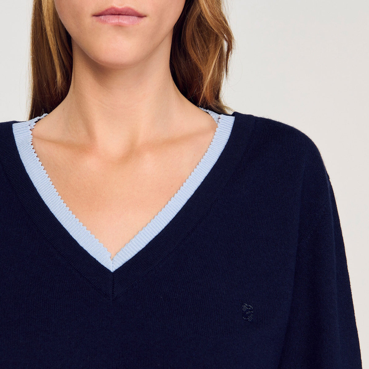 Sandro Wool and cashmere sweater Navy Blue