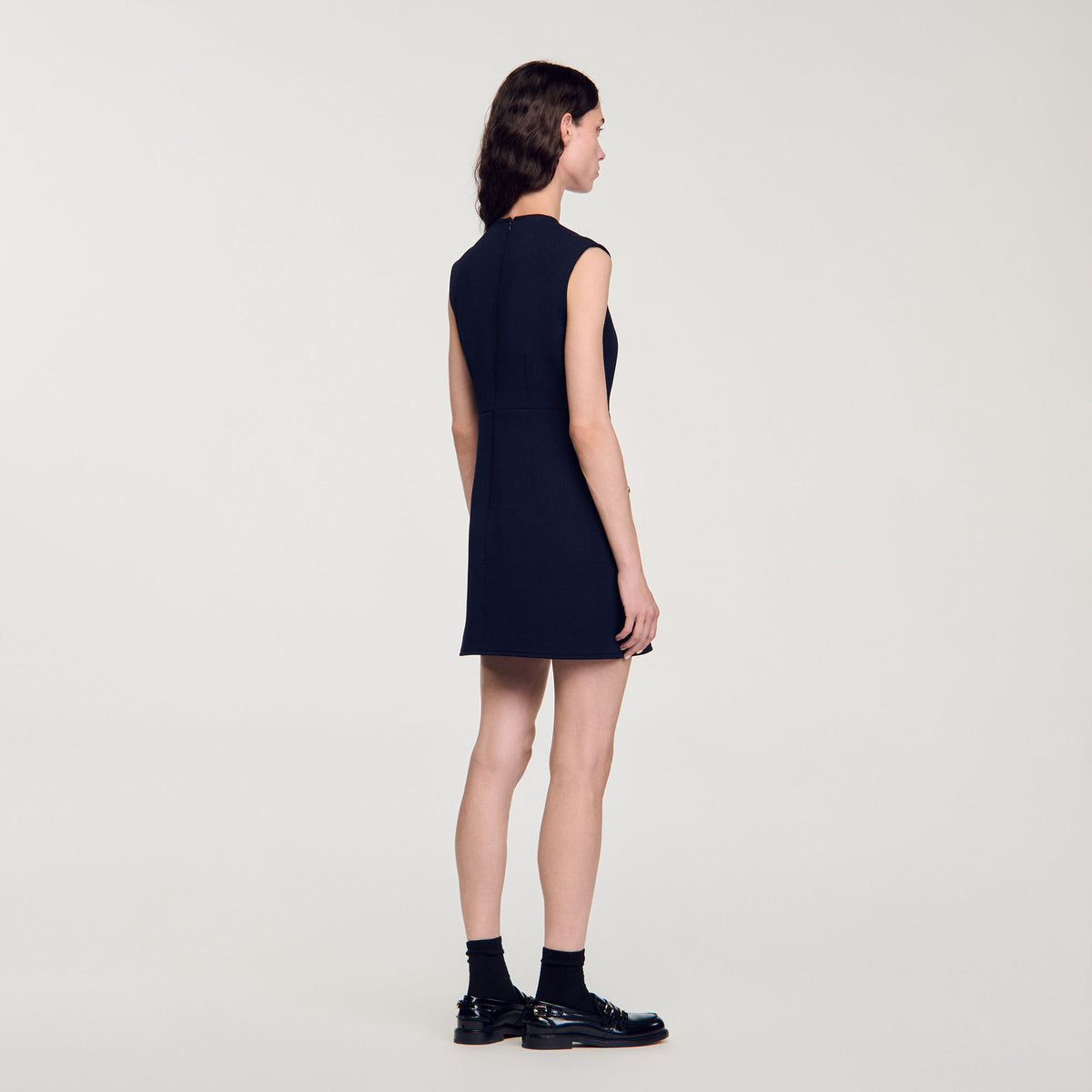 Sandro Mini dress with buttons Navy Blue