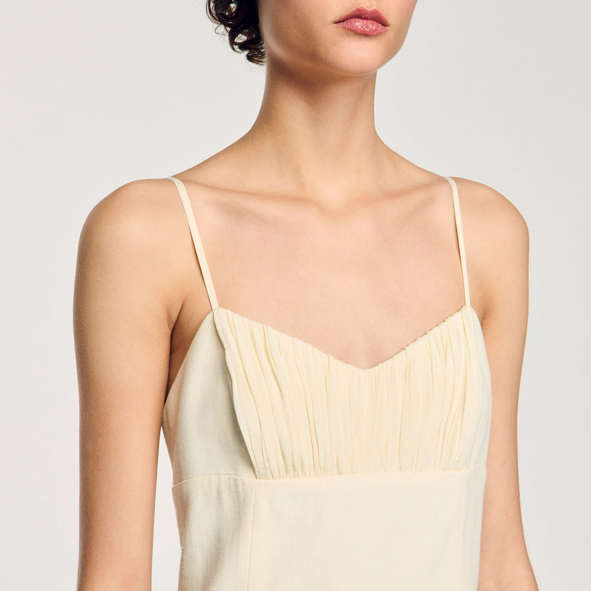 Sandro Pleated maxi dress Ecru