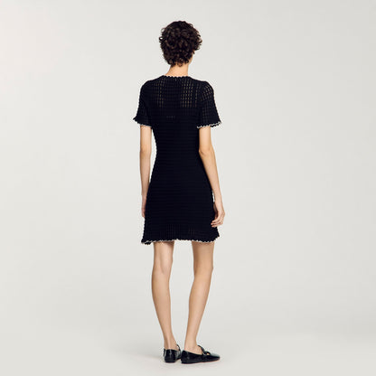 Sandro Mini knit dress Black