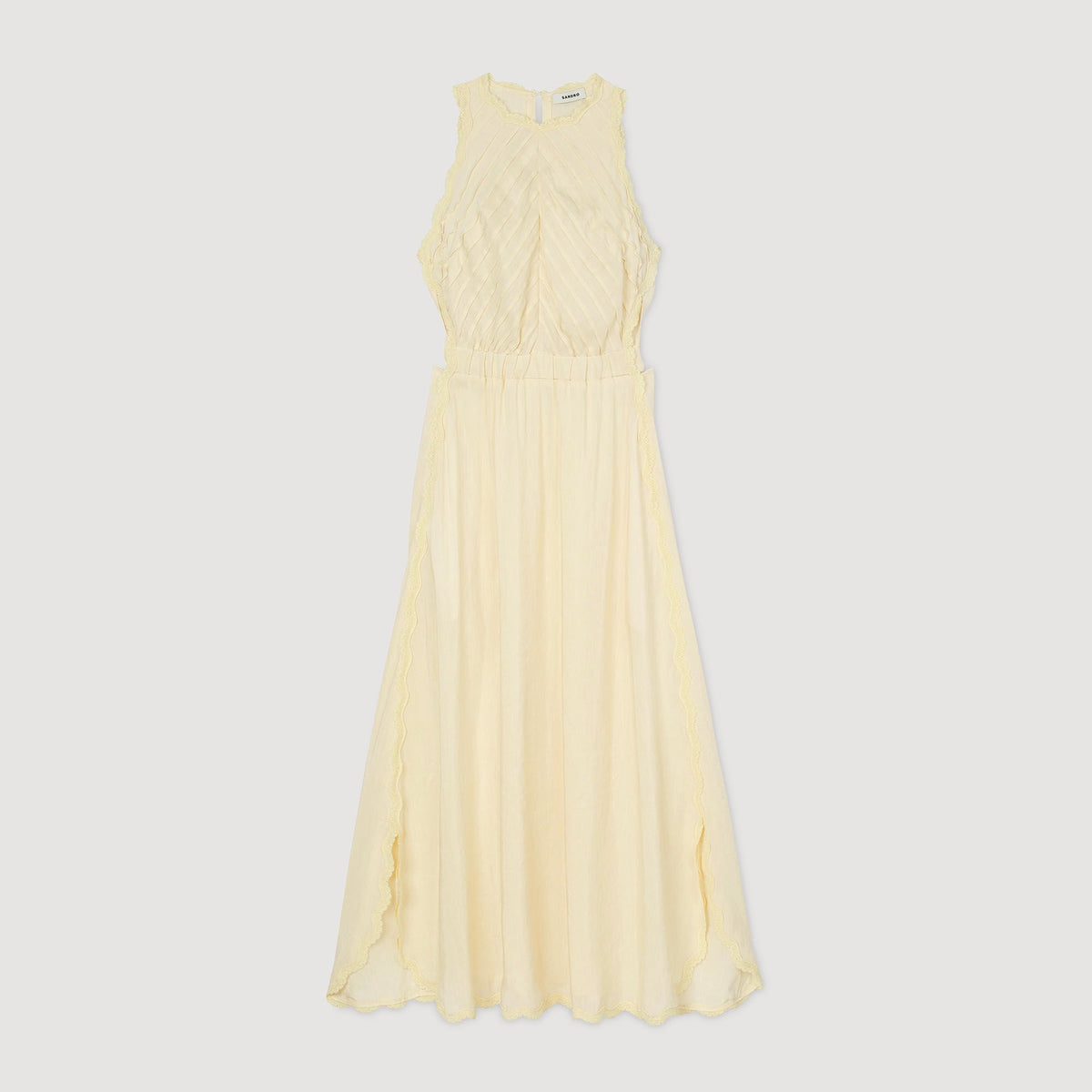 Sandro Maxi dress with lace details Light Yellow