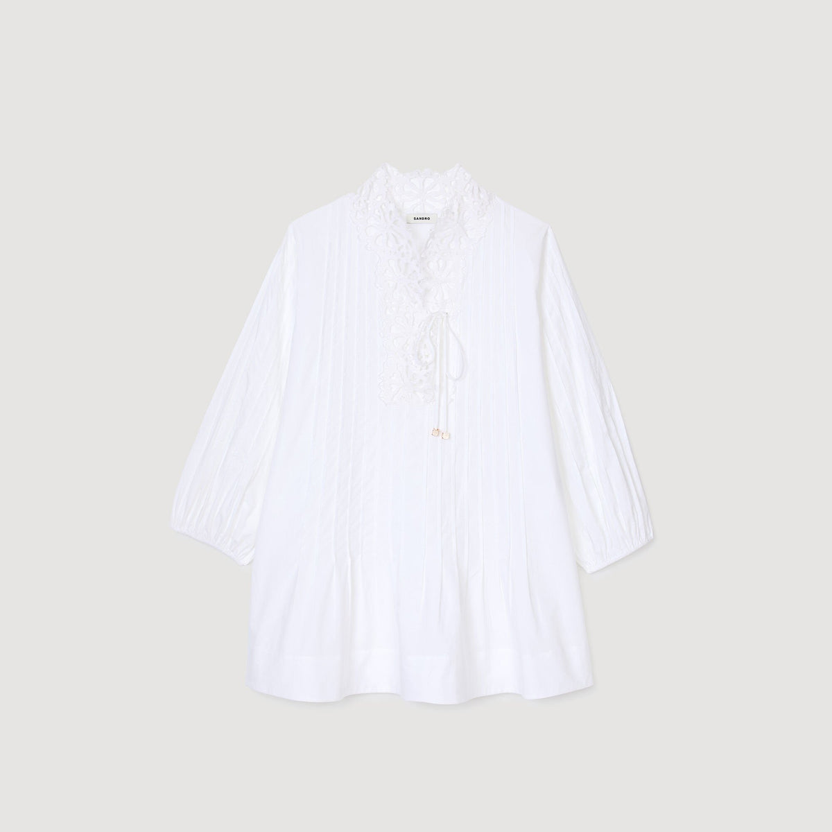 Sandro Mini dress with lace detail White