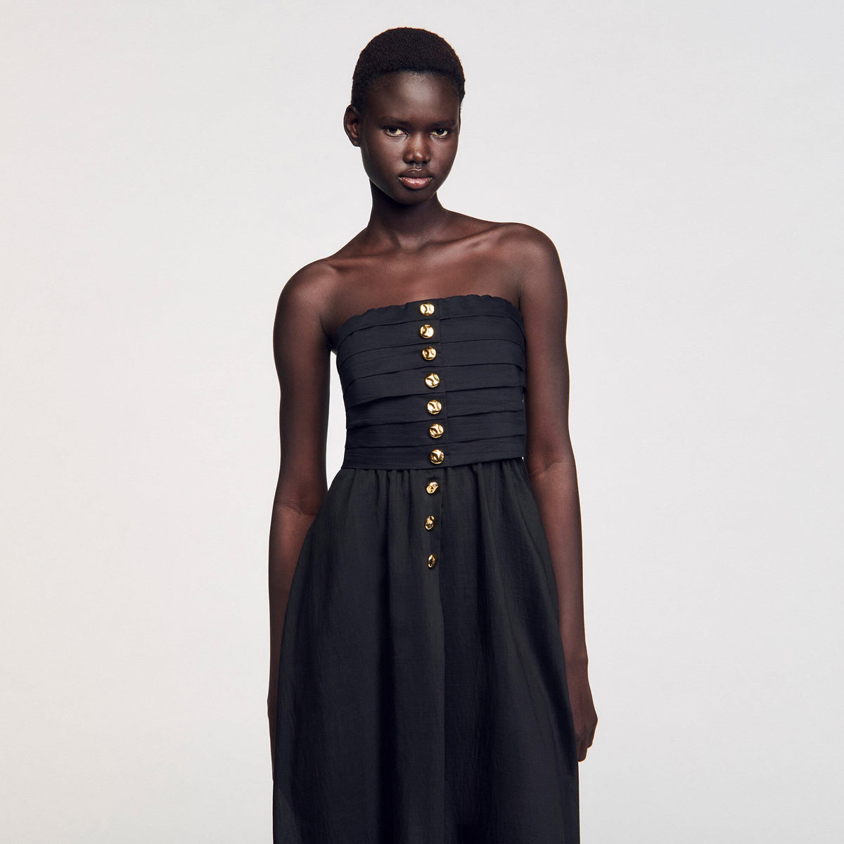 Sandro Maxi bustier dress Black