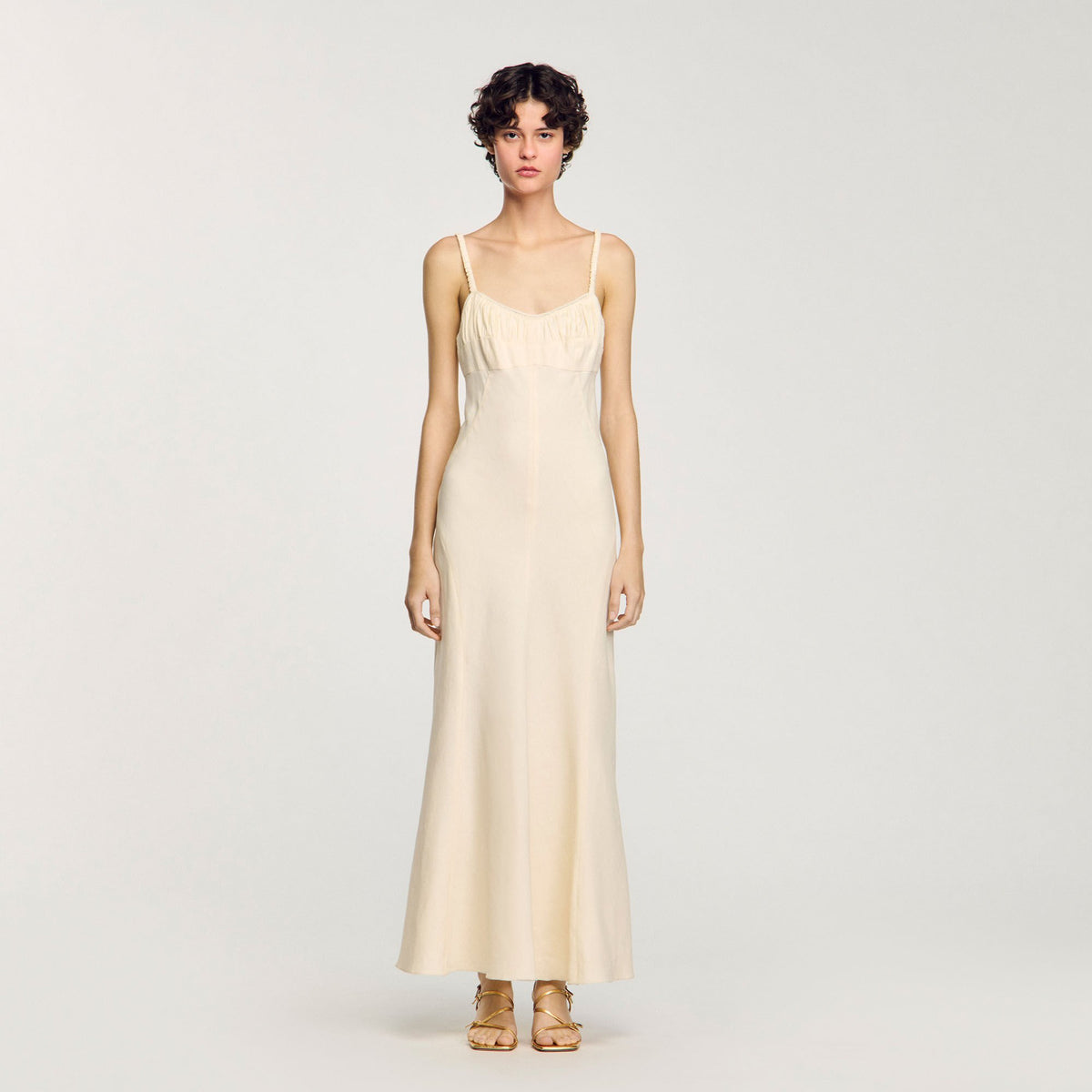 Sandro Maxi dress with straps Ecru