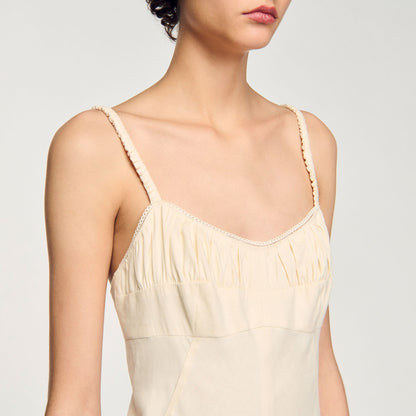 Sandro Maxi dress with straps Ecru
