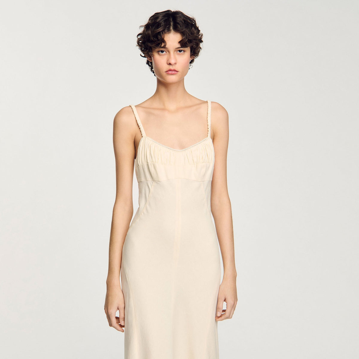 Sandro Maxi dress with straps Ecru