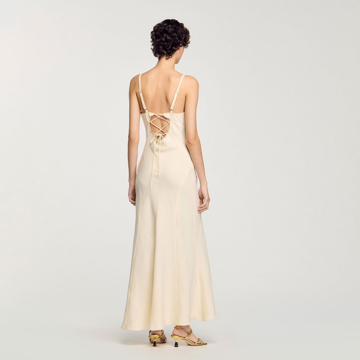 Sandro Maxi dress with straps Ecru