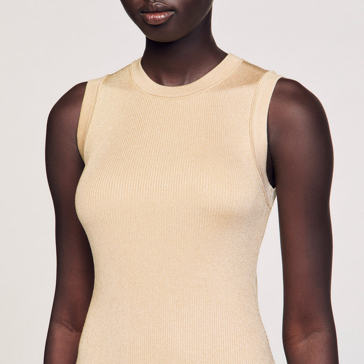 Sandro Mini knit dress Gold