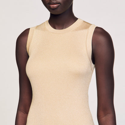 Sandro Mini knit dress Gold