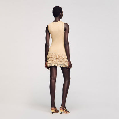 Sandro Mini knit dress Gold