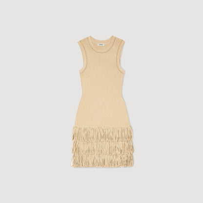 Sandro Mini knit dress Gold
