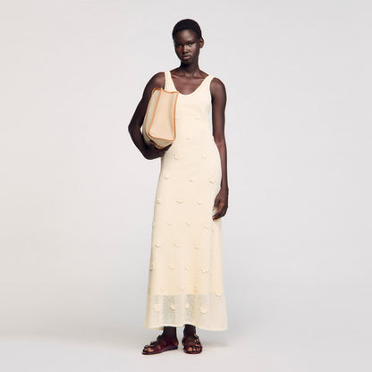 Sandro Knit maxi dress Ecru