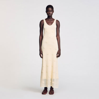 Sandro Knit maxi dress Ecru