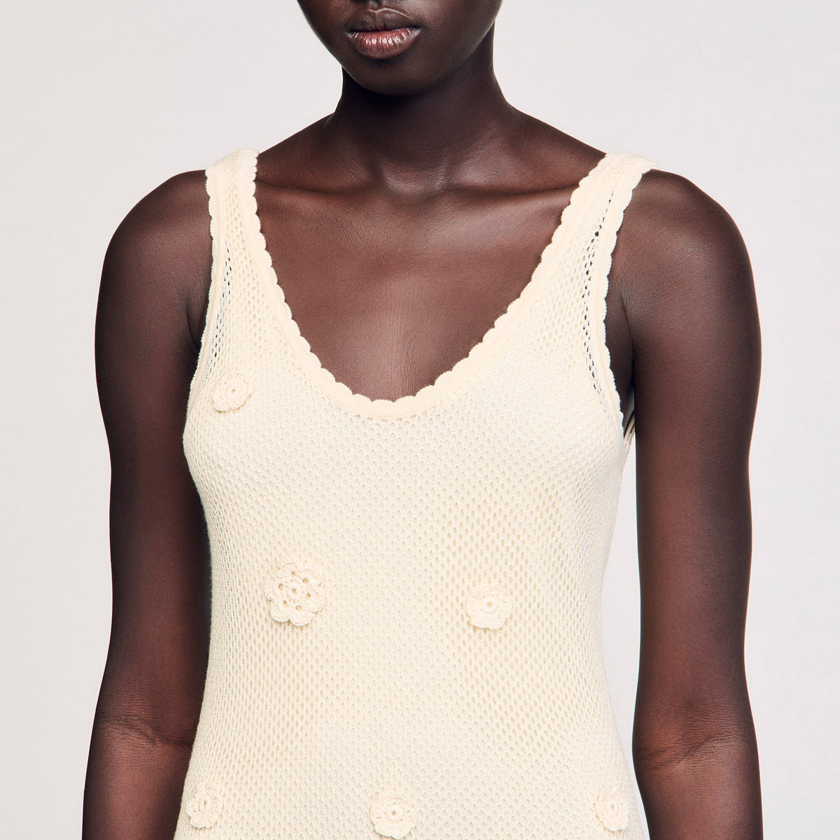 Sandro Knit maxi dress Ecru