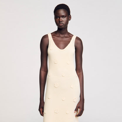 Sandro Knit maxi dress Ecru