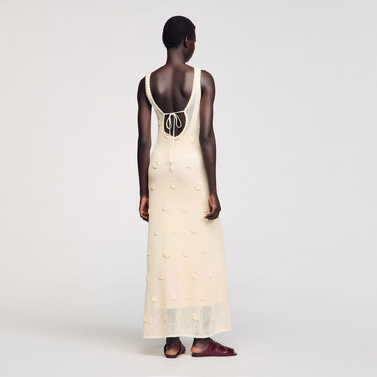Sandro Knit maxi dress Ecru