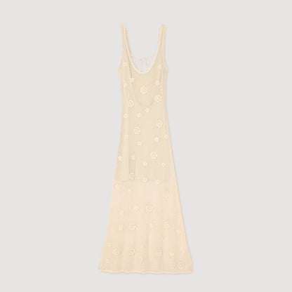 Sandro Knit maxi dress Ecru