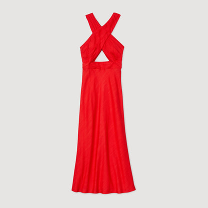 Sandro Maxi wraparound dress Red