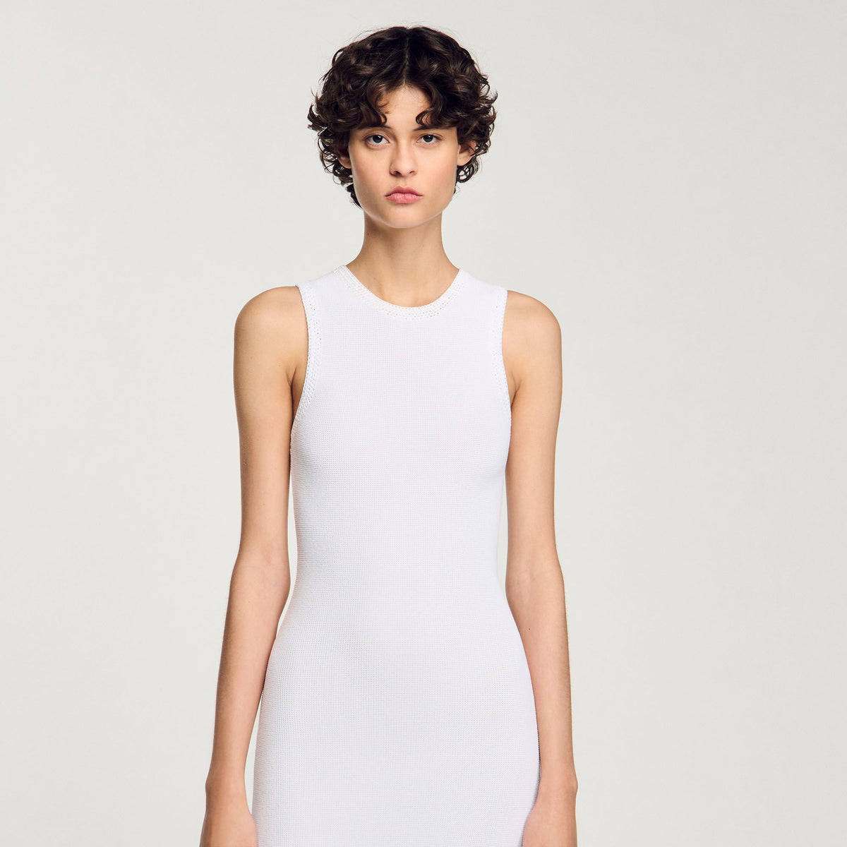 Sandro Fringed crochet dress White