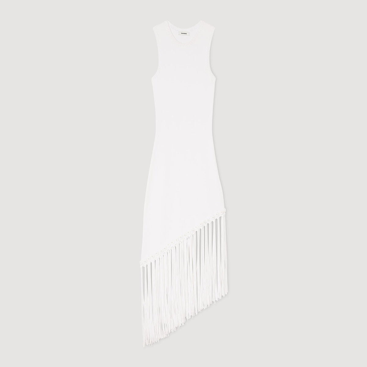 Sandro Fringed crochet dress White