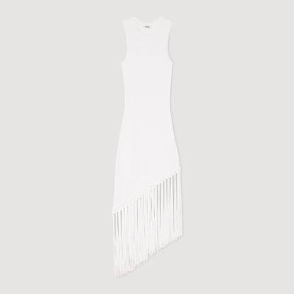 Sandro Fringed crochet dress White