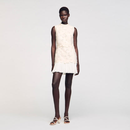 Sandro Mini guipure dress Ecru