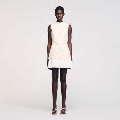 Sandro Mini guipure dress Ecru