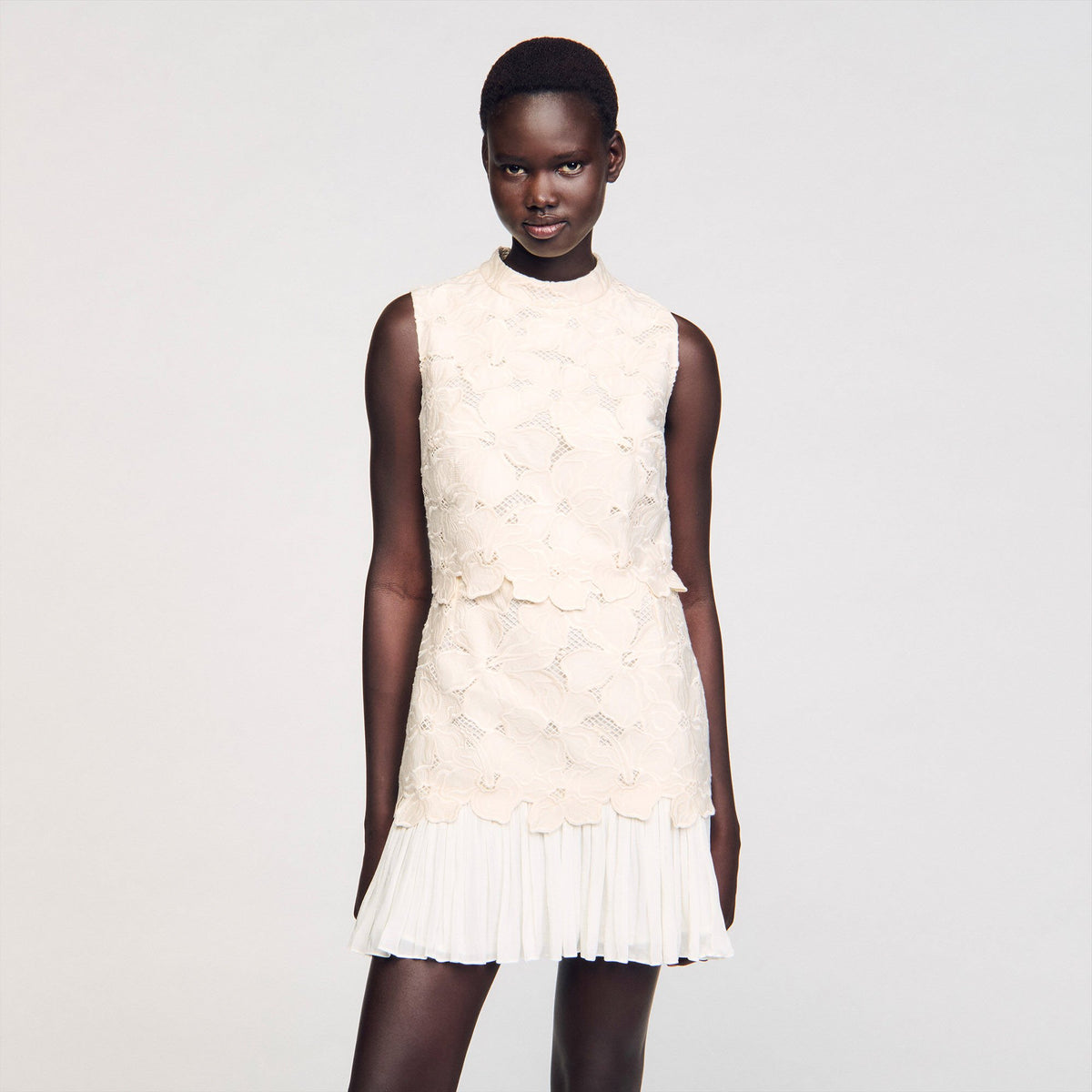 Sandro Mini guipure dress Ecru