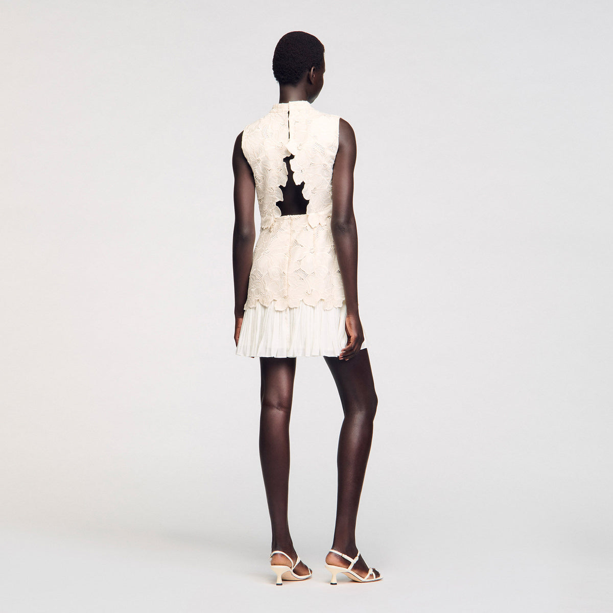 Sandro Mini guipure dress Ecru