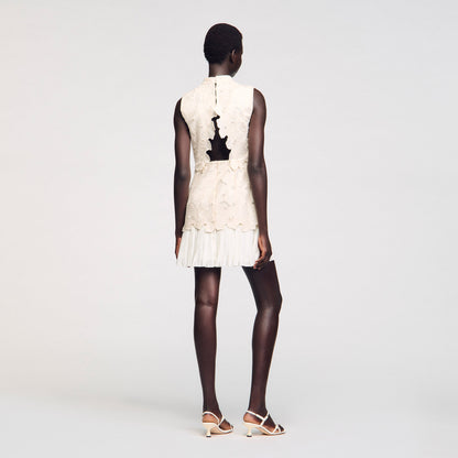 Sandro Mini guipure dress Ecru