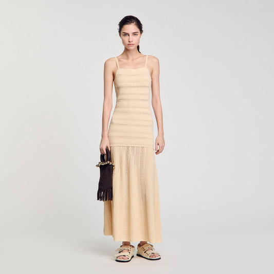 Sandro Knit maxi dress Vanilla