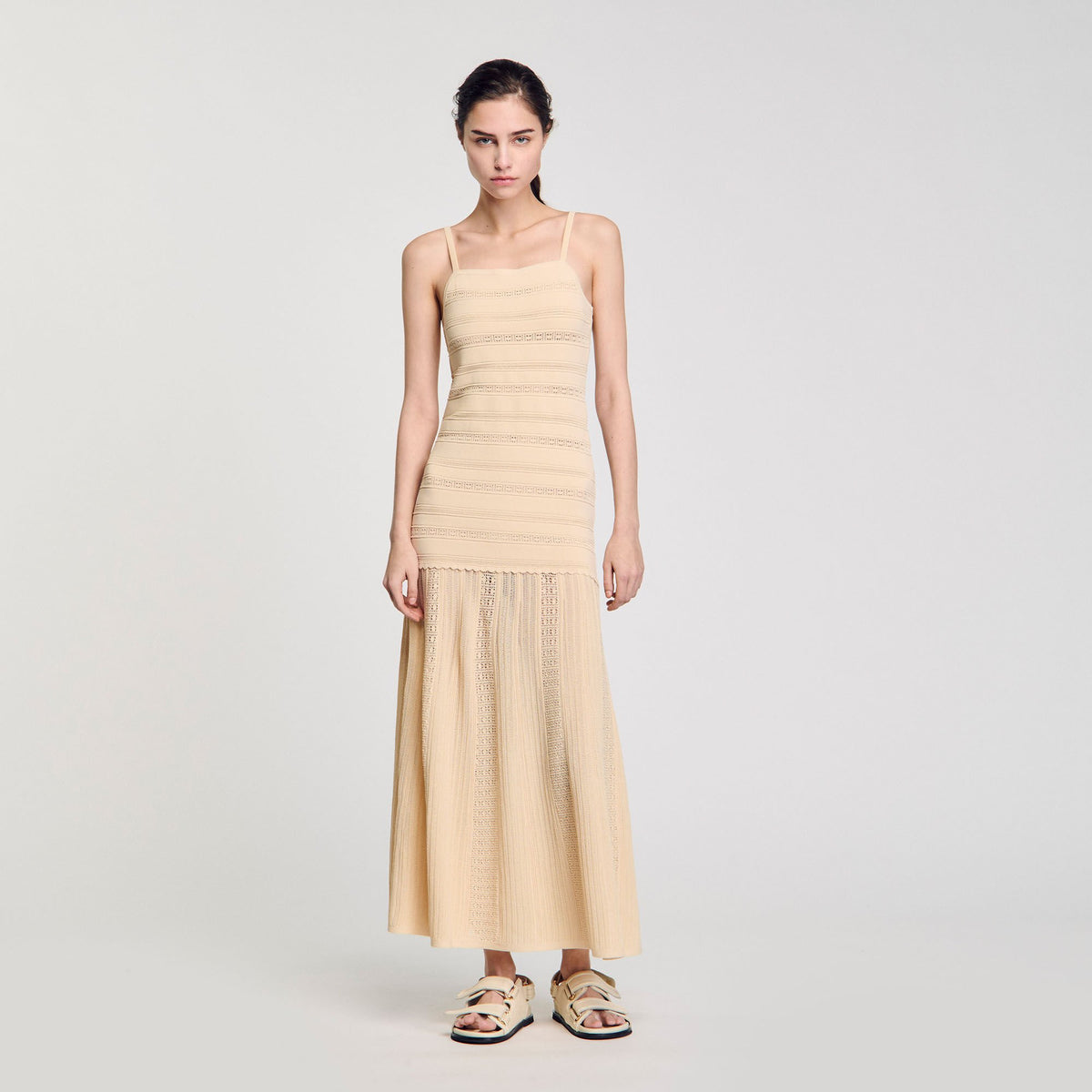 Sandro Knit maxi dress Vanilla