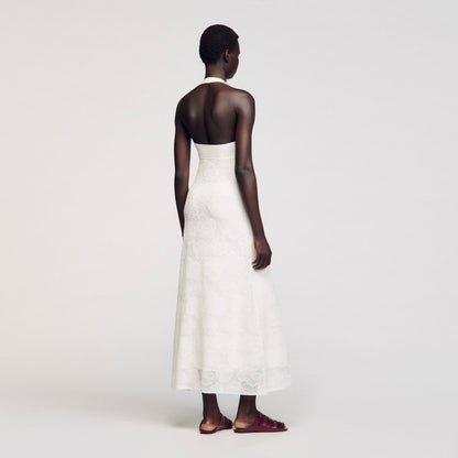 Sandro Maxi knit dress White