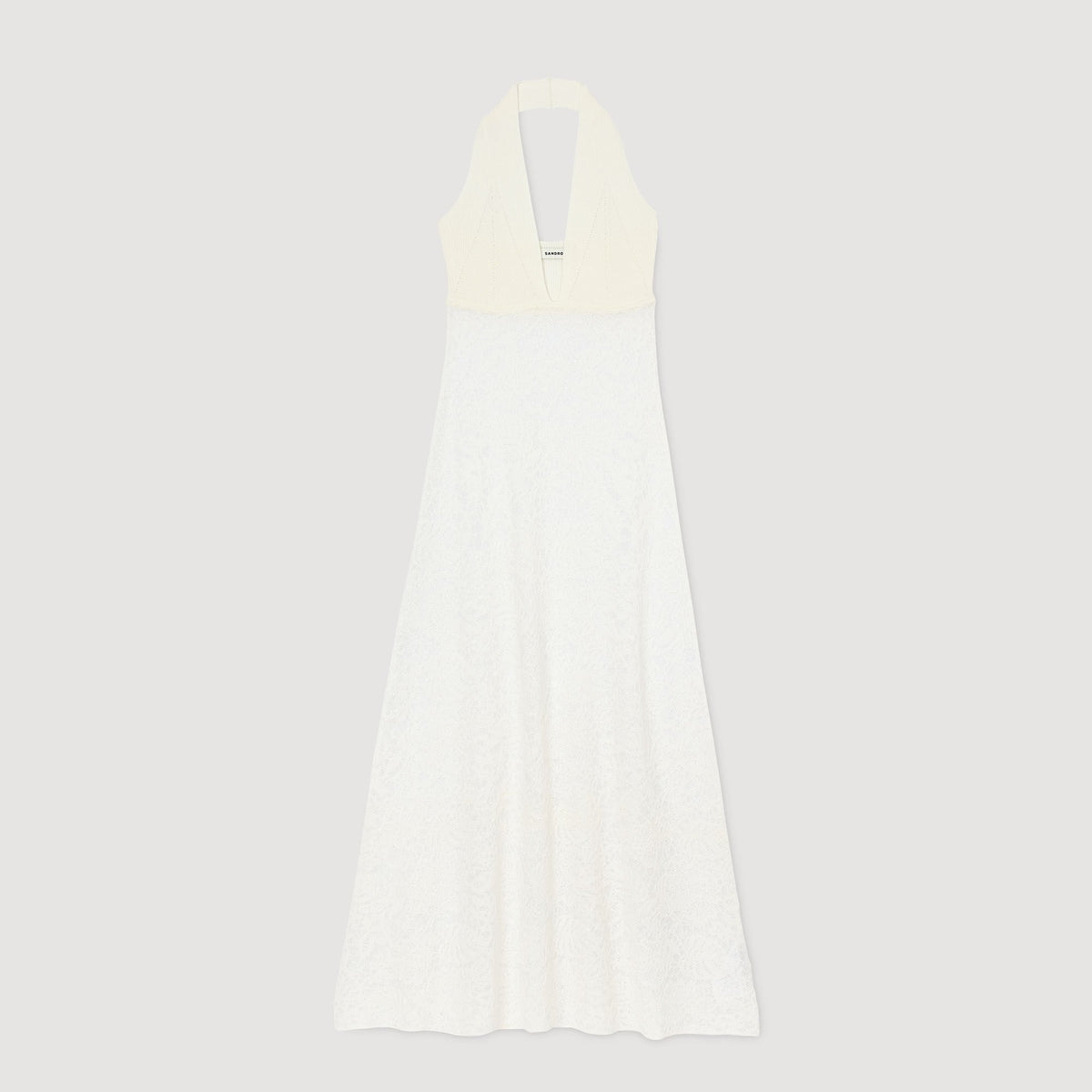 Sandro Maxi knit dress White
