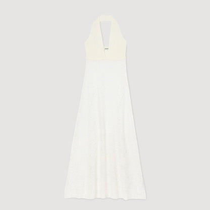 Sandro Maxi knit dress White