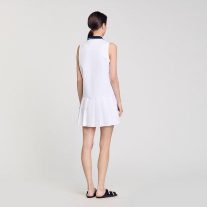 Sandro Mini dress with contrasting collar White