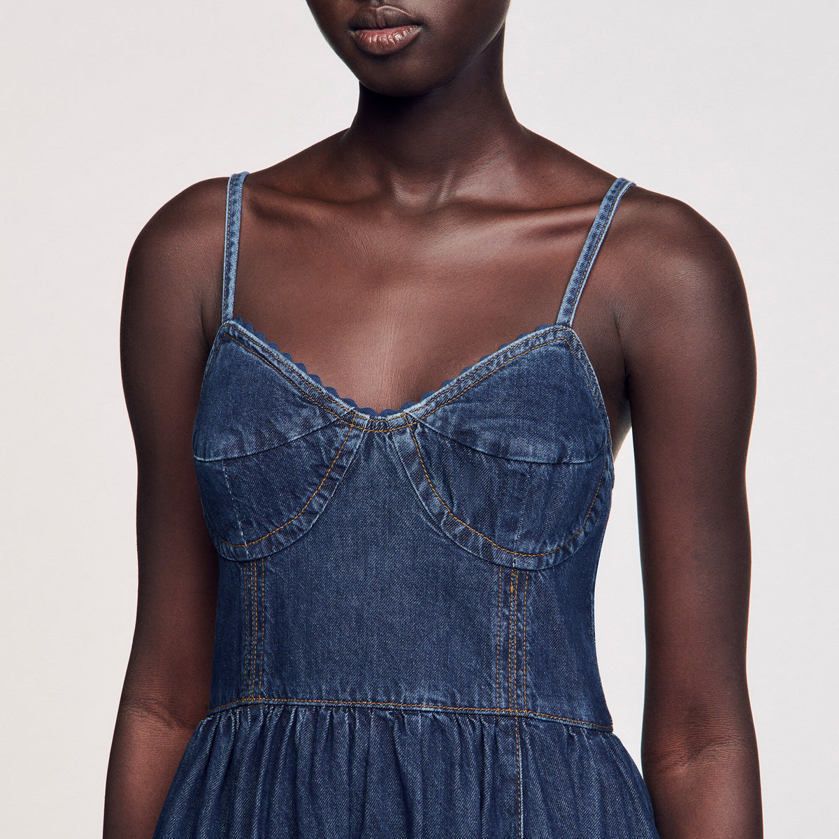 Sandro Midi denim dress Blue Jean