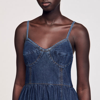 Sandro Midi denim dress Blue Jean