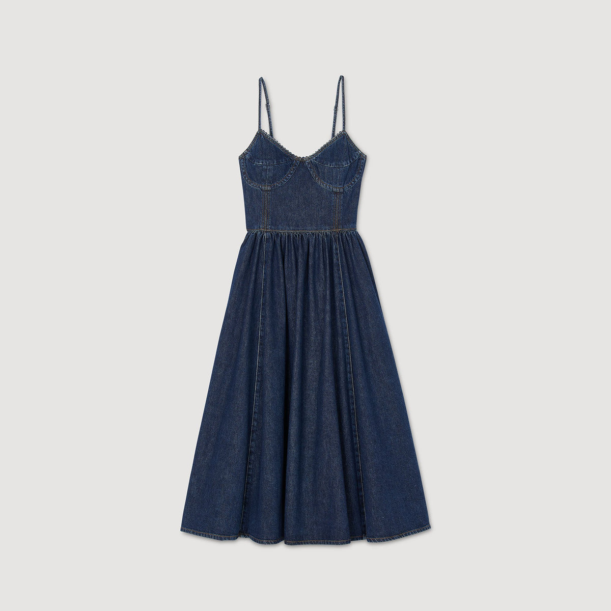 Sandro Midi denim dress Blue Jean