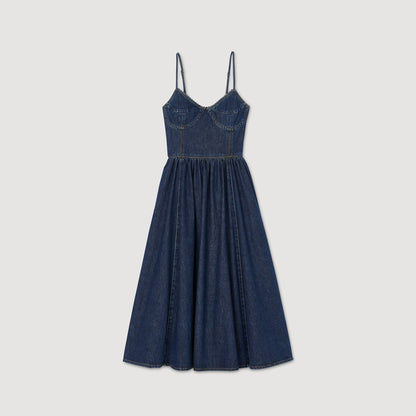 Sandro Midi denim dress Blue Jean