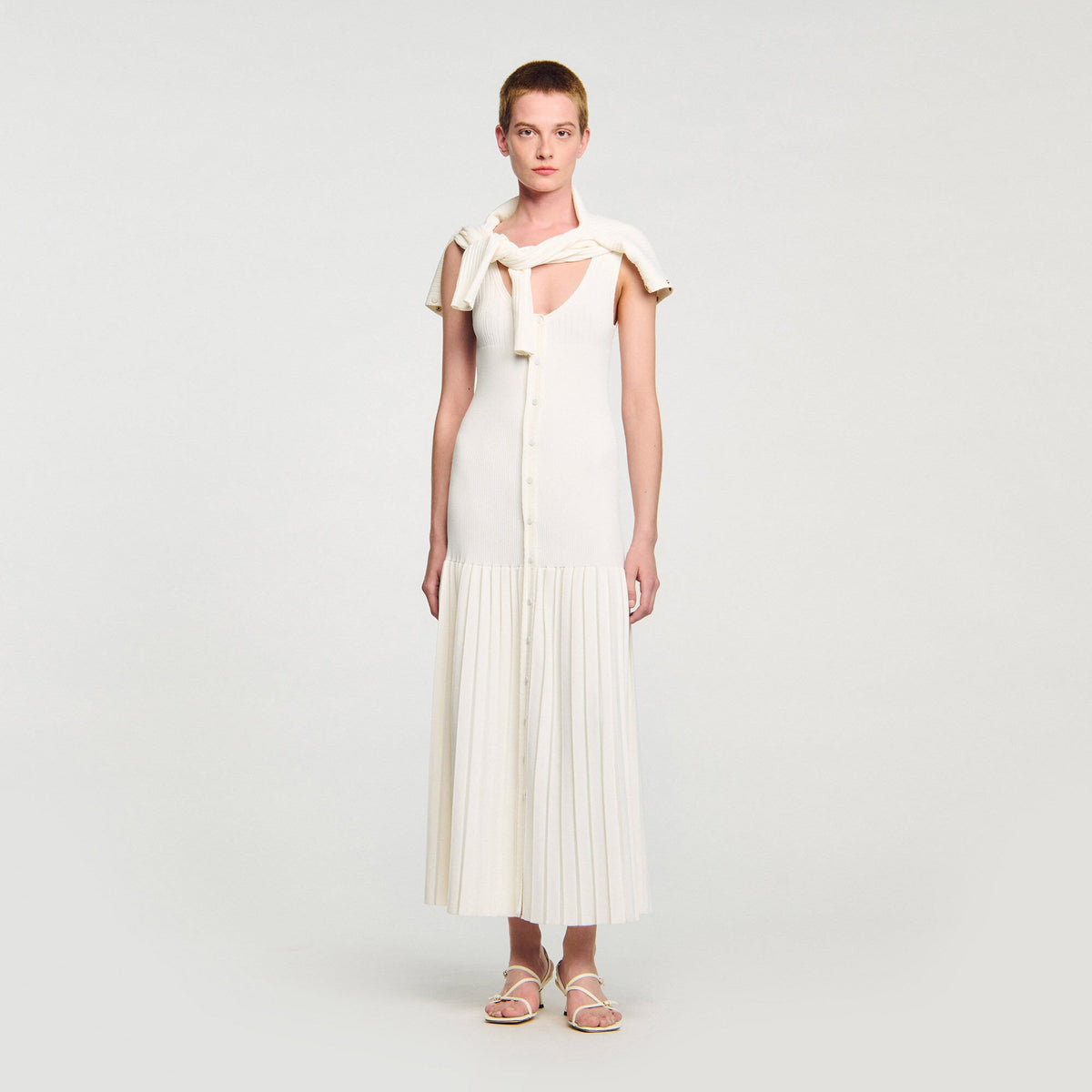 Sandro Knit maxi dress Ecru