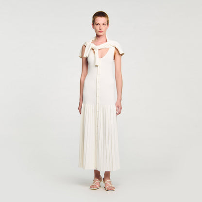 Sandro Knit maxi dress Ecru