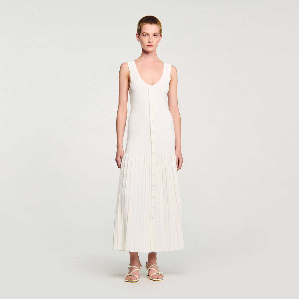 Sandro Knit maxi dress Ecru