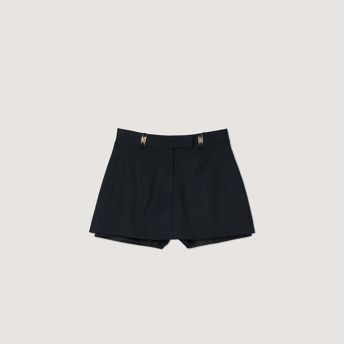 Sandro Skort with decorative belt loops Navy Blue