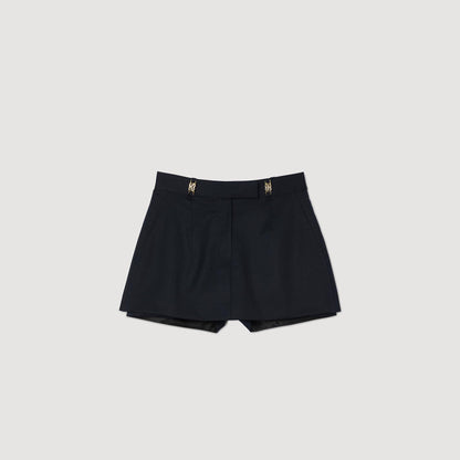 Sandro Skort with decorative belt loops Navy Blue